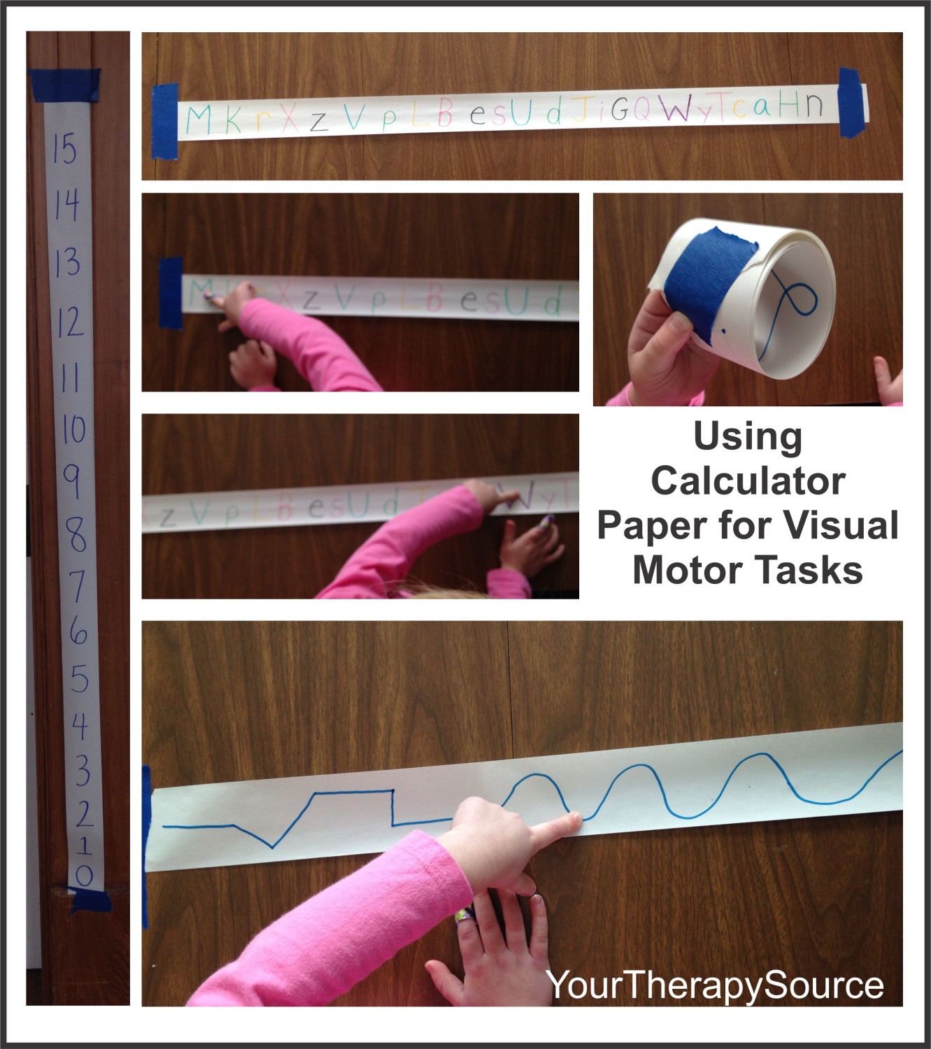 Using Calculator Tape for Visual Motor Tasks Your Therapy Source