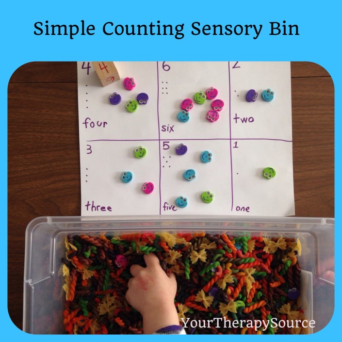 Simple Sensory and Fine Motor Counting Bin - Your Therapy Source