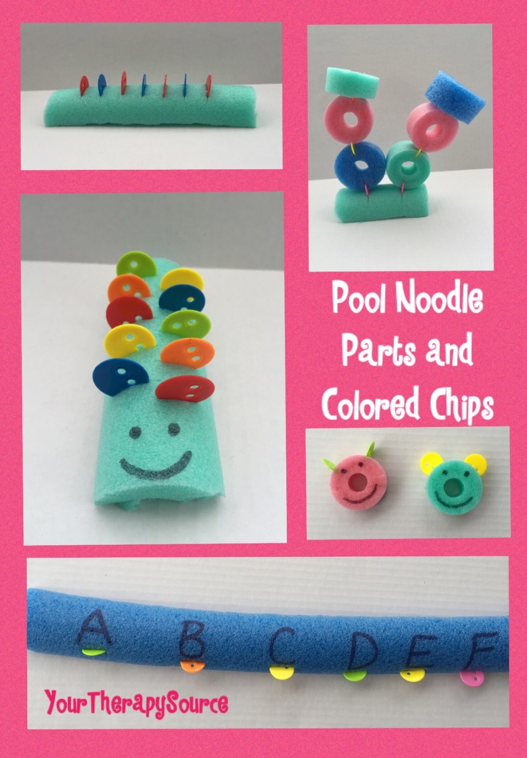Pool Noodle Parts and Colored Chips Your Therapy Source