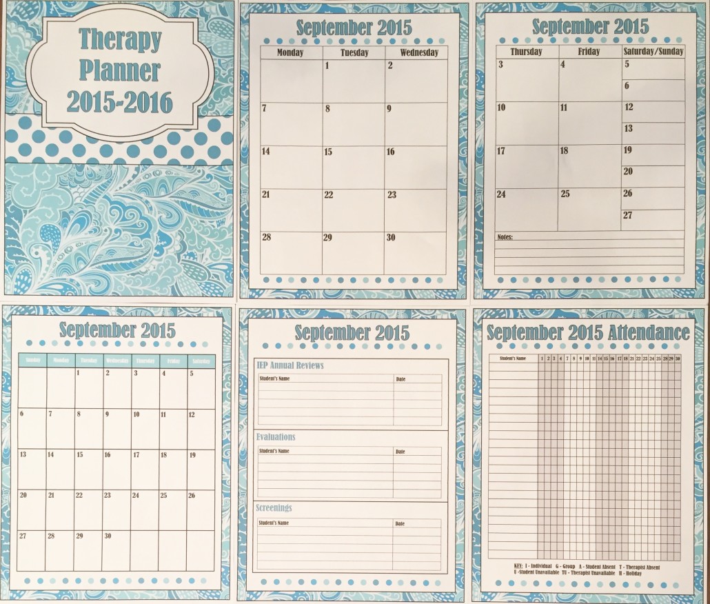 Therapy Planner For 2015 2016 Your Therapy Source