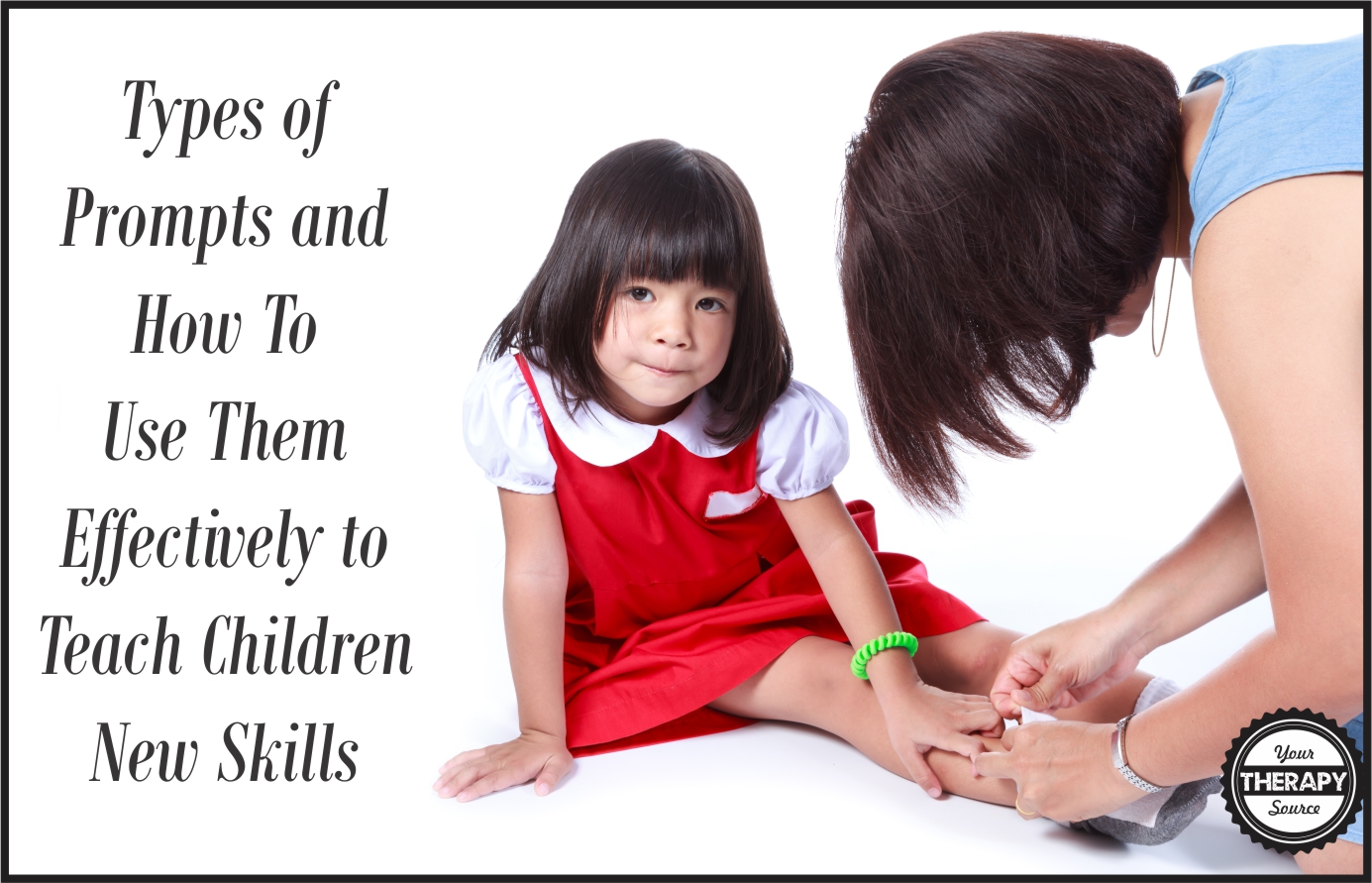 What is prompting? When teaching children new skills, therapists and teachers provide instruction and prompts to complete the skill.  Many times different prompts are used together to help a child learn a new skill or complete a targeted response.