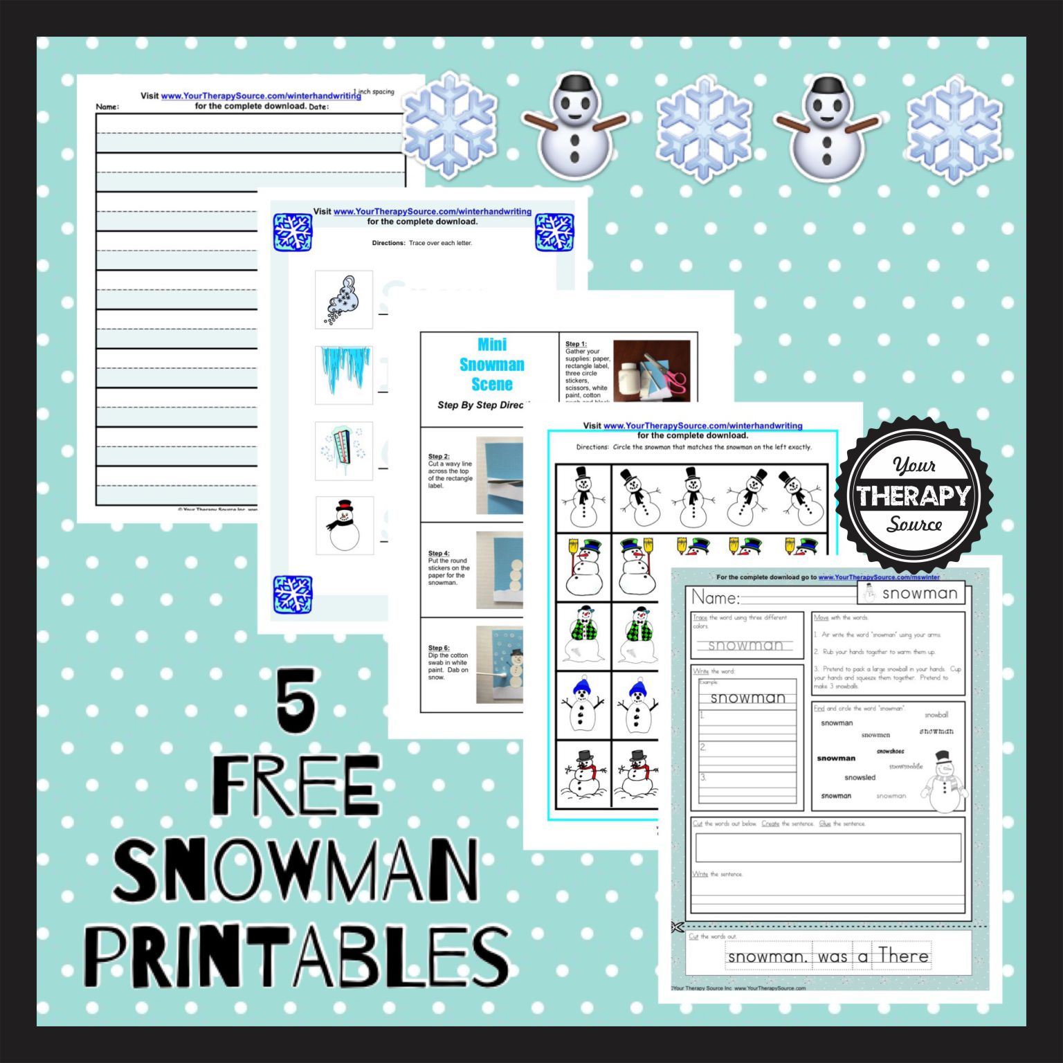 Printable Winter Words Handwriting & Tracing Worksheet!