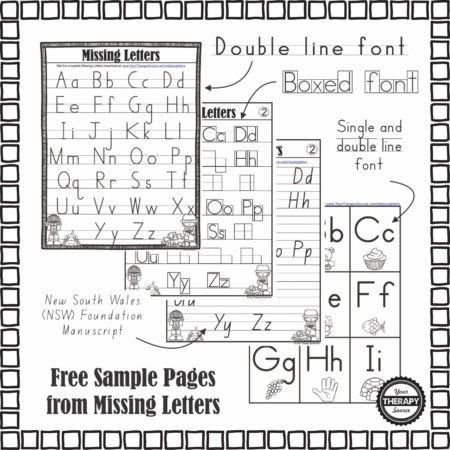 Missing Letters A to Z Sample Pages - Your Therapy Source