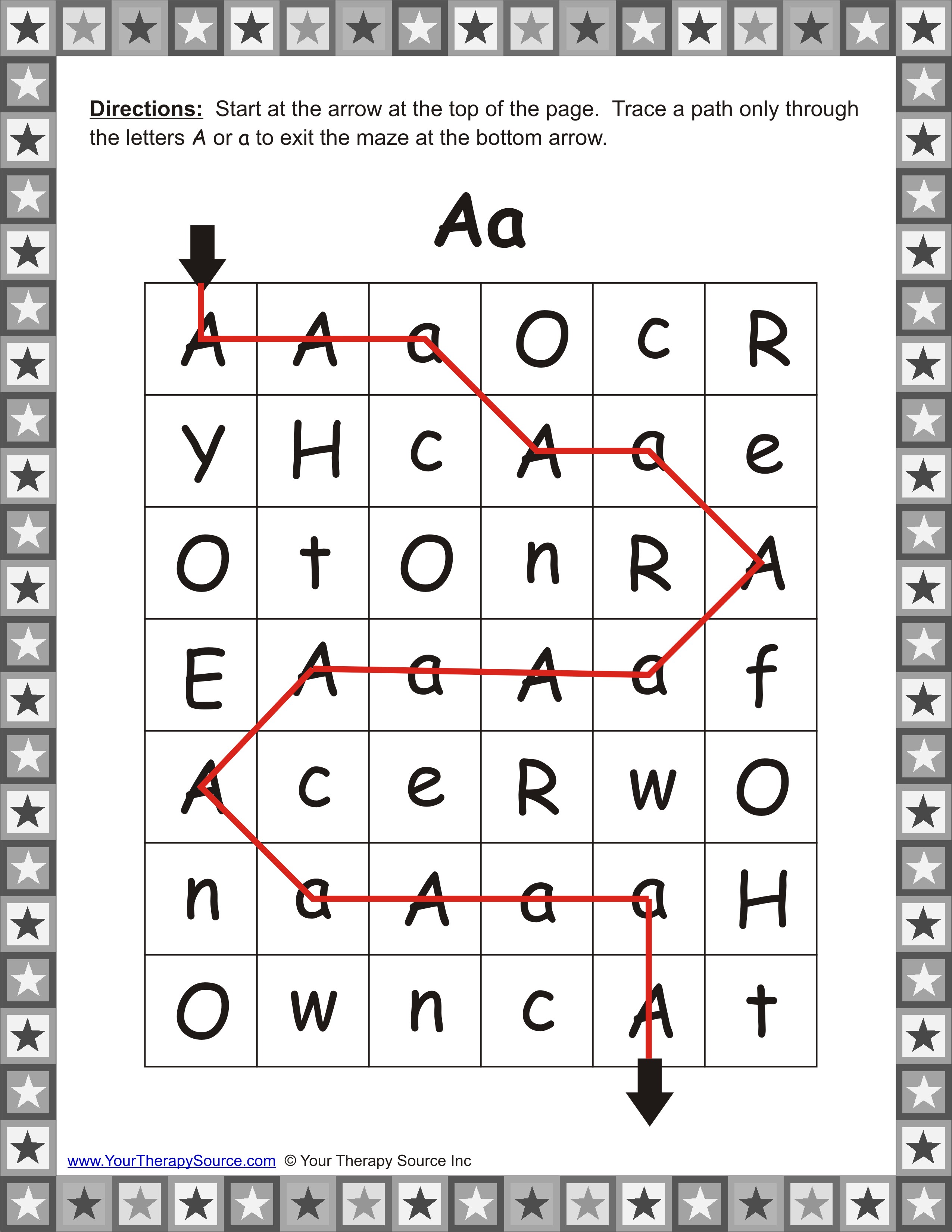 letter and shape mazes your therapy source