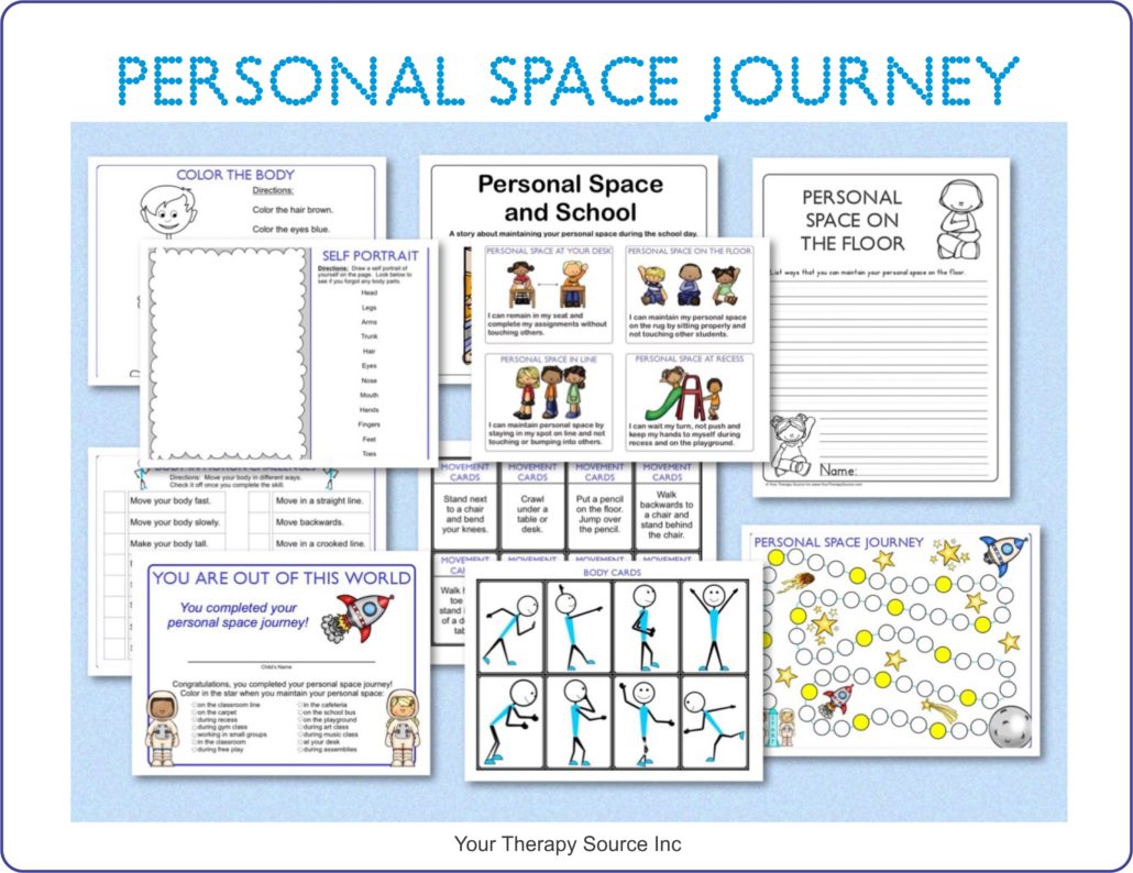 Personal Space Journey is a collection of personal space worksheets and activities to teach children about personal space including body awareness exercises and a social story on personal space.