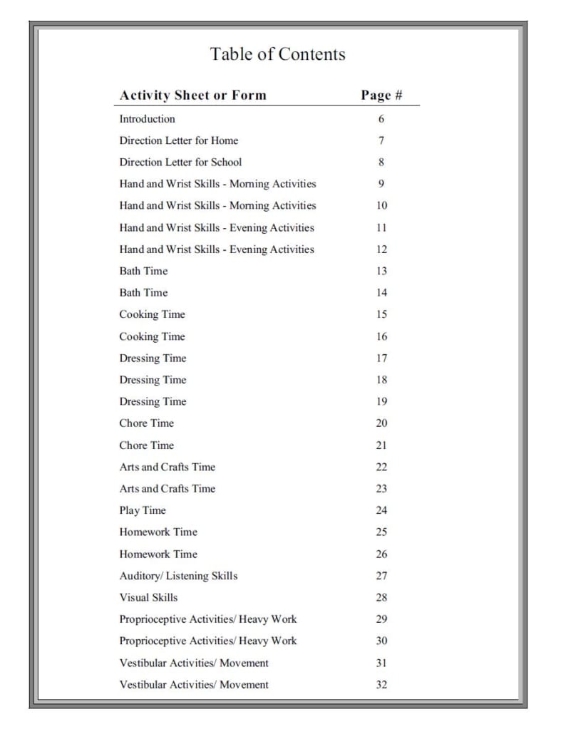 Therapeutic Activities for Home and School - Your Therapy Source