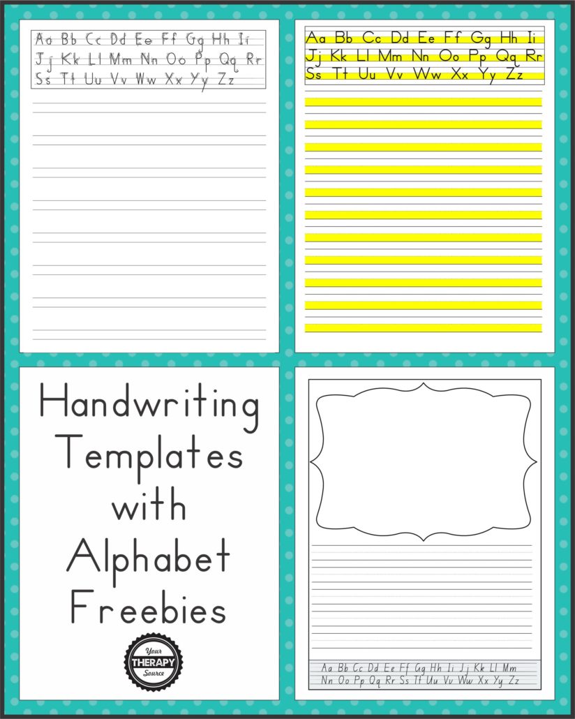 Handwriting Templates with Alphabet Guides Your Therapy Source