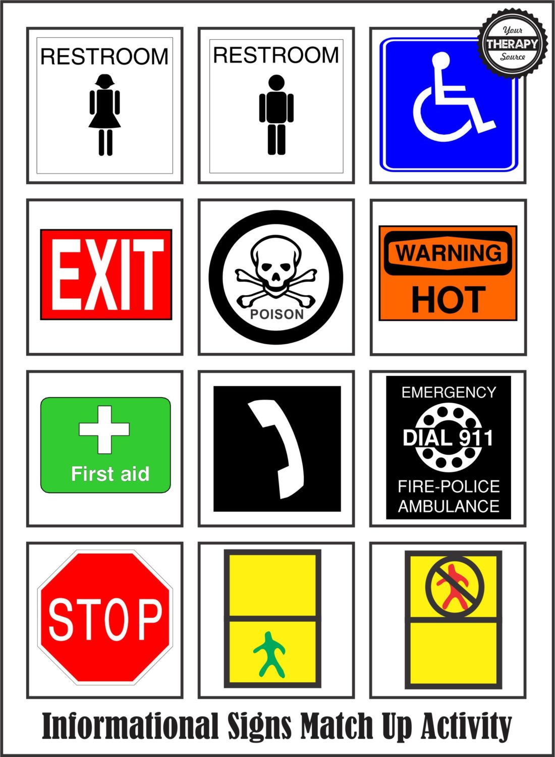 Matching Informational Signs Your Therapy Source