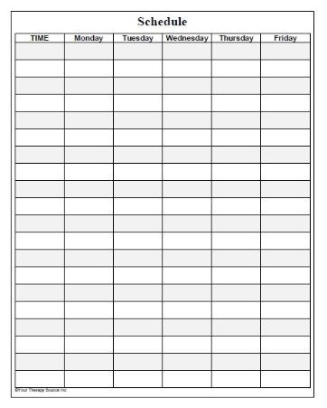 Schedule Form - Your Therapy Source