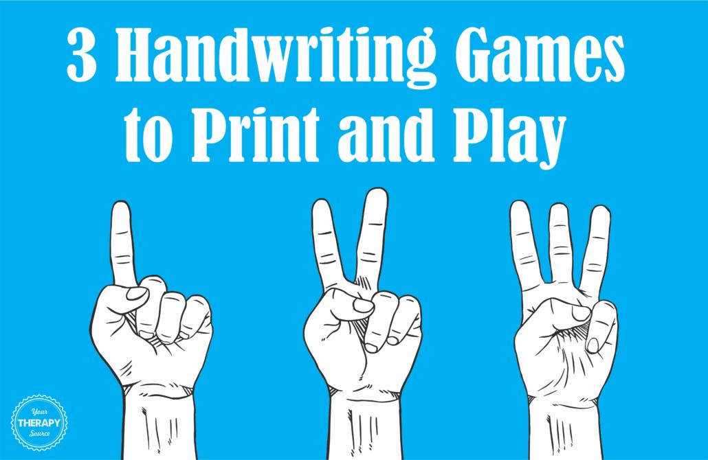 3 Handwriting Games to print and play