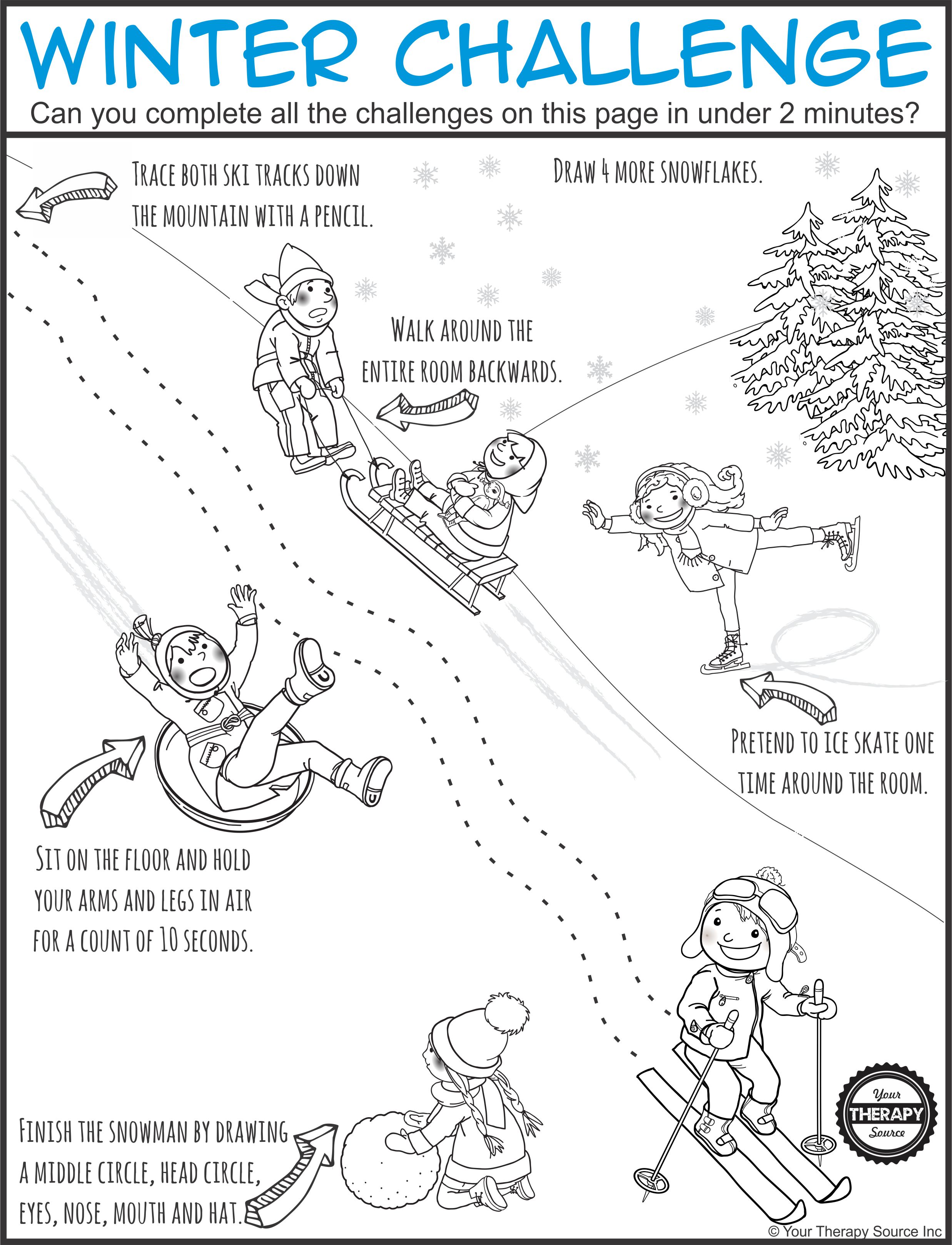 Winter Challenge Sensory Motor Activity Your Therapy Source Winter Challenge Sensory Motor Activity Your Therapy Source