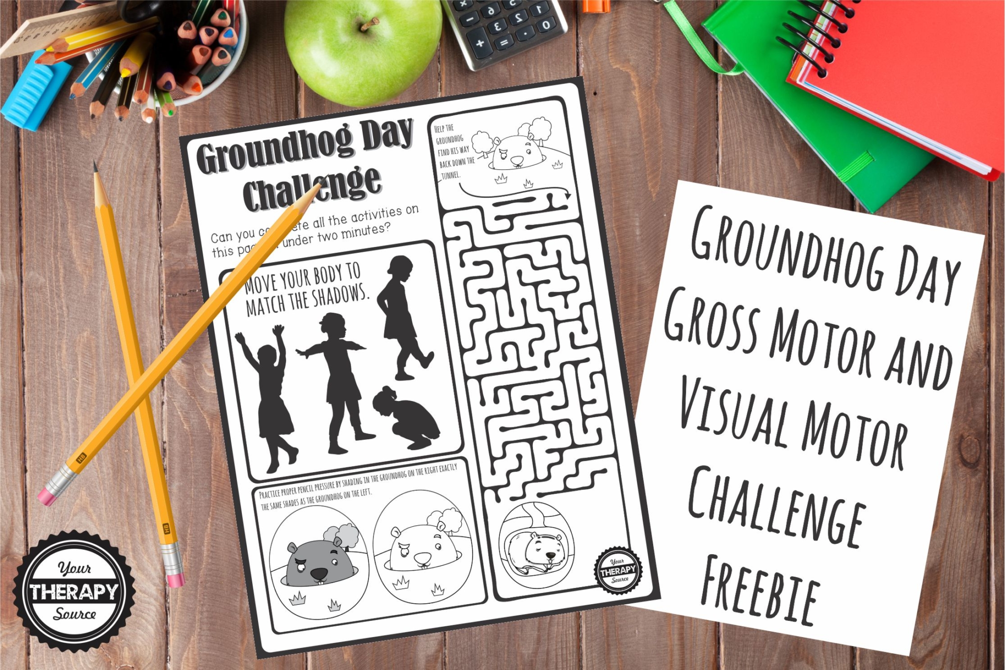 Do you need groundhog day activities in a hurry? Take the Groundhog Day Motor Minute Challenge.