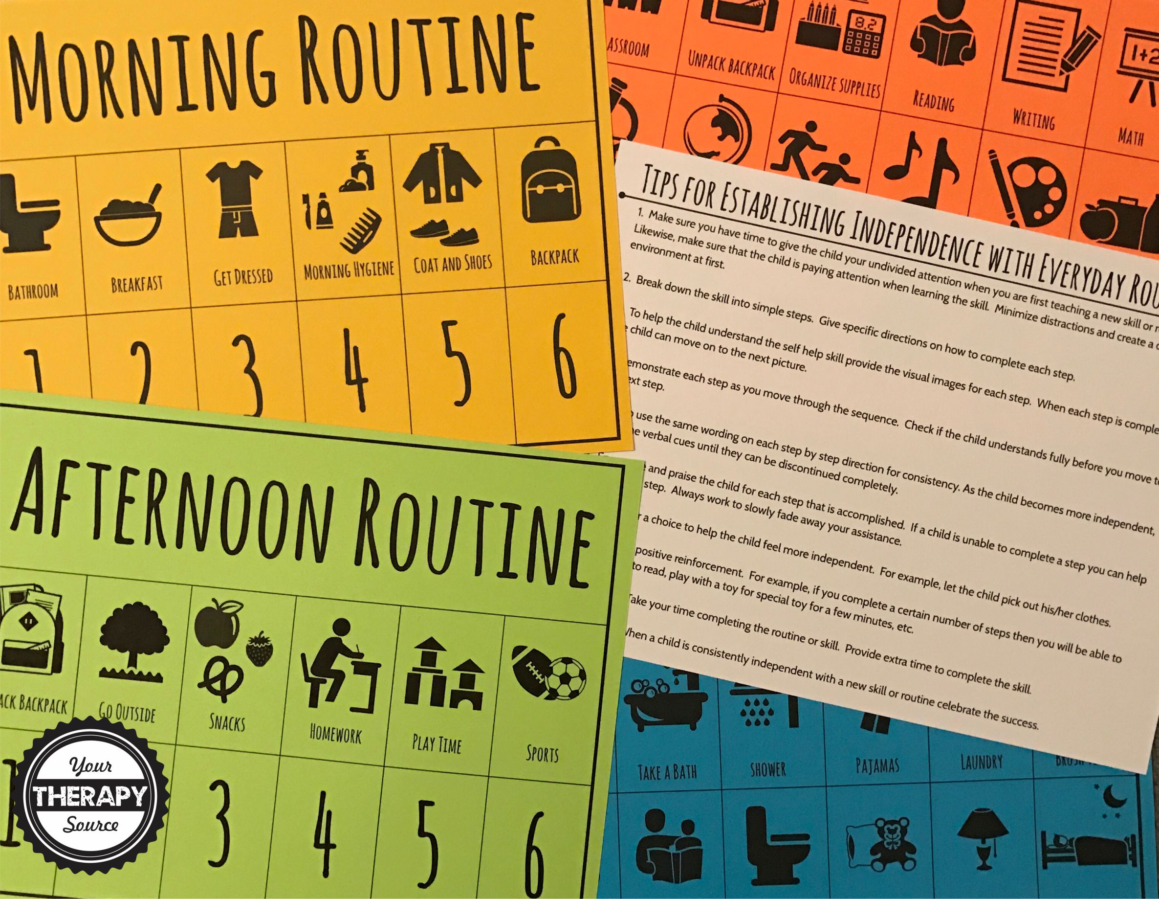 Daily Routine Visual Schedules Your Therapy Source
