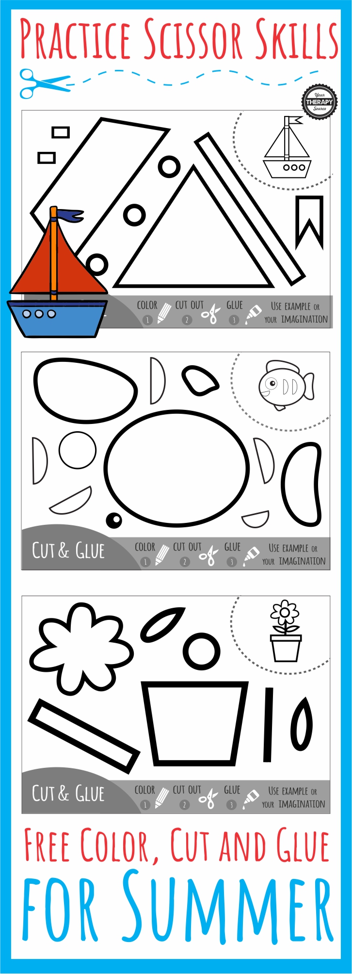 Scissor Skills Printable Worksheets - Your Therapy Source