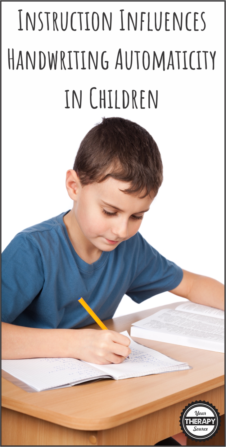 Instruction Influences Handwriting Automaticity in Children