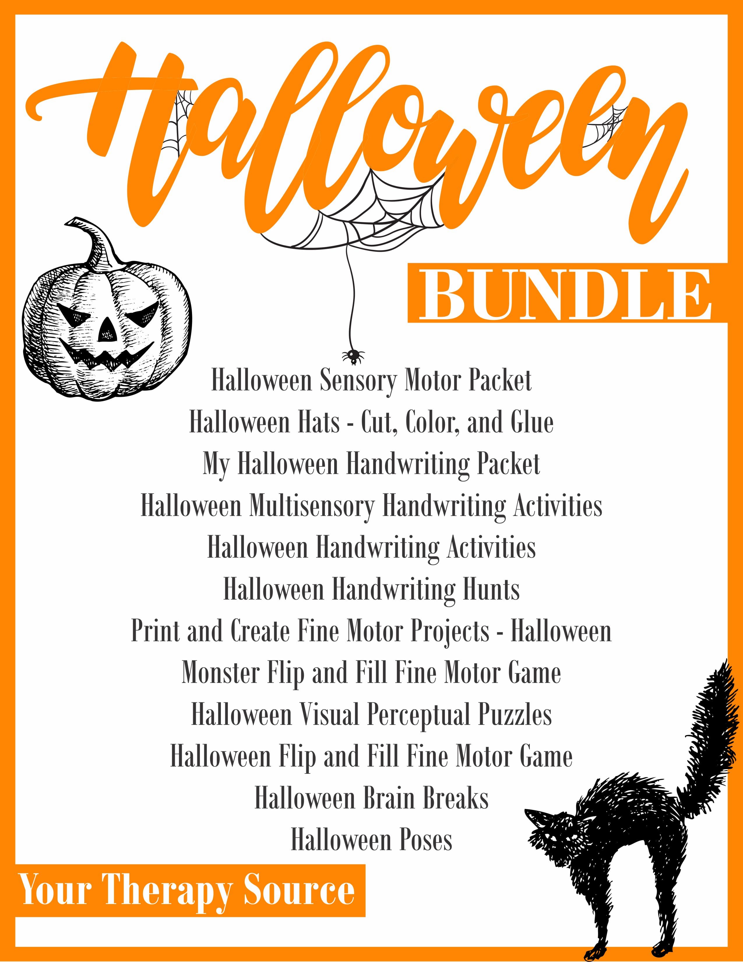 Halloween Worksheets And Activities Bundle - Your Therapy Source - Halloween Worksheets And Activities Bundle - Your Therapy Source