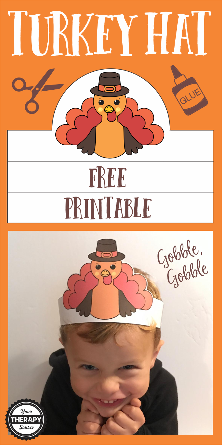 Free Turkey Hat - Scissor Skills Practice - Your Therapy Source