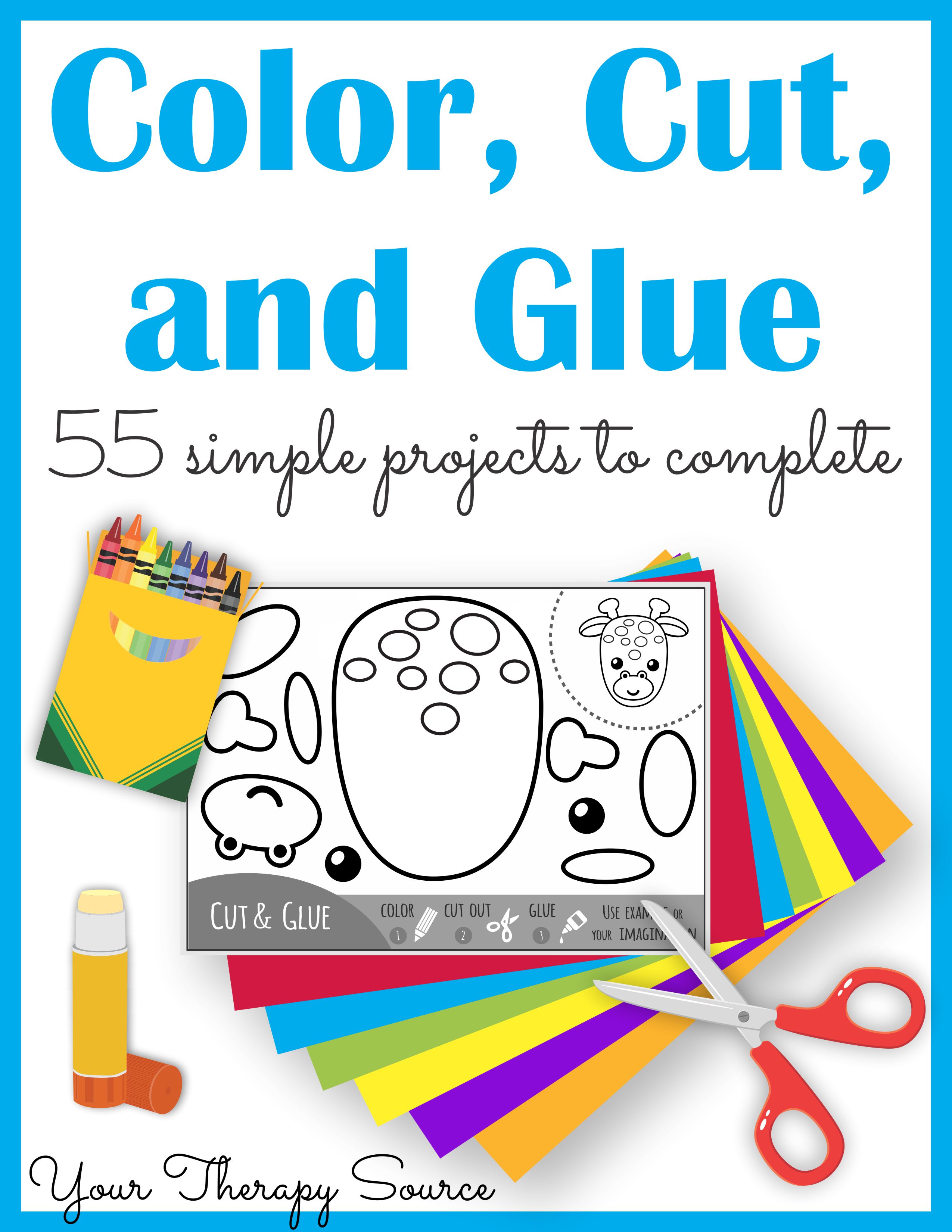 Color Cut And Glue Complete Packet Fine Motor And Visual Perceptual 