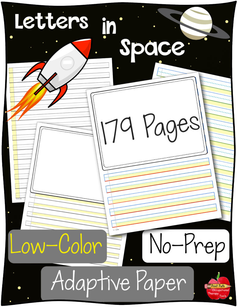 Adapted Handwriting Paper: Highlighted for Dysgraphia, Motor Control Issues, Fine Motor Delays, and Perceptual Motor Challenges