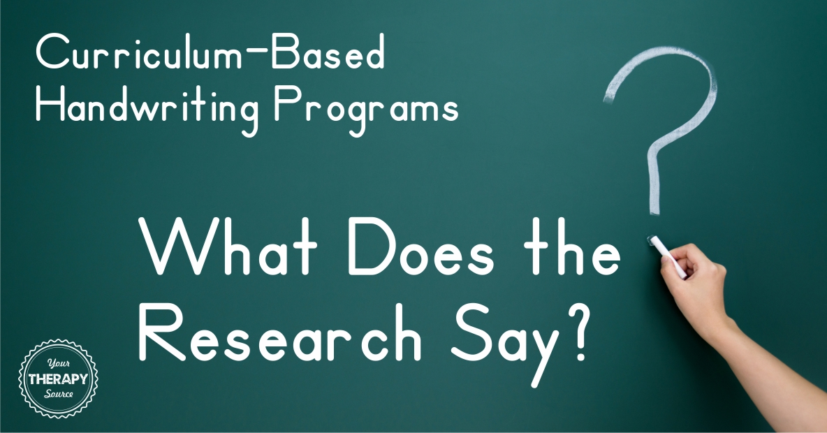 Curriculum-Based Handwriting Programs - What Does the Research Say?