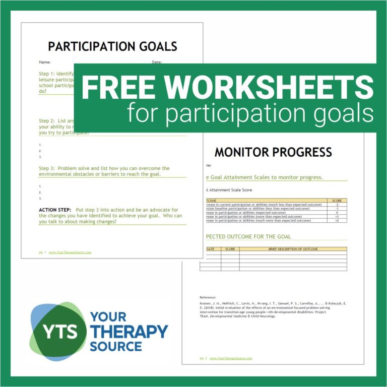 Participation Goals and Worksheets for Young People with Disabilities