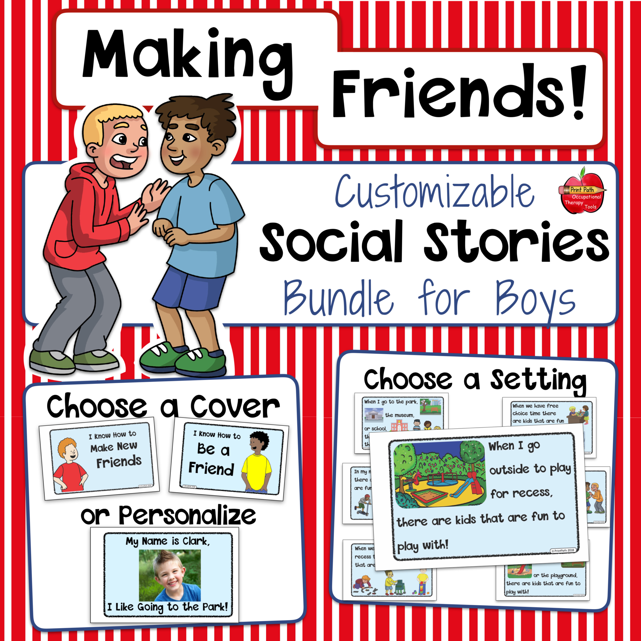 Social stories. Making friends. Making a story.