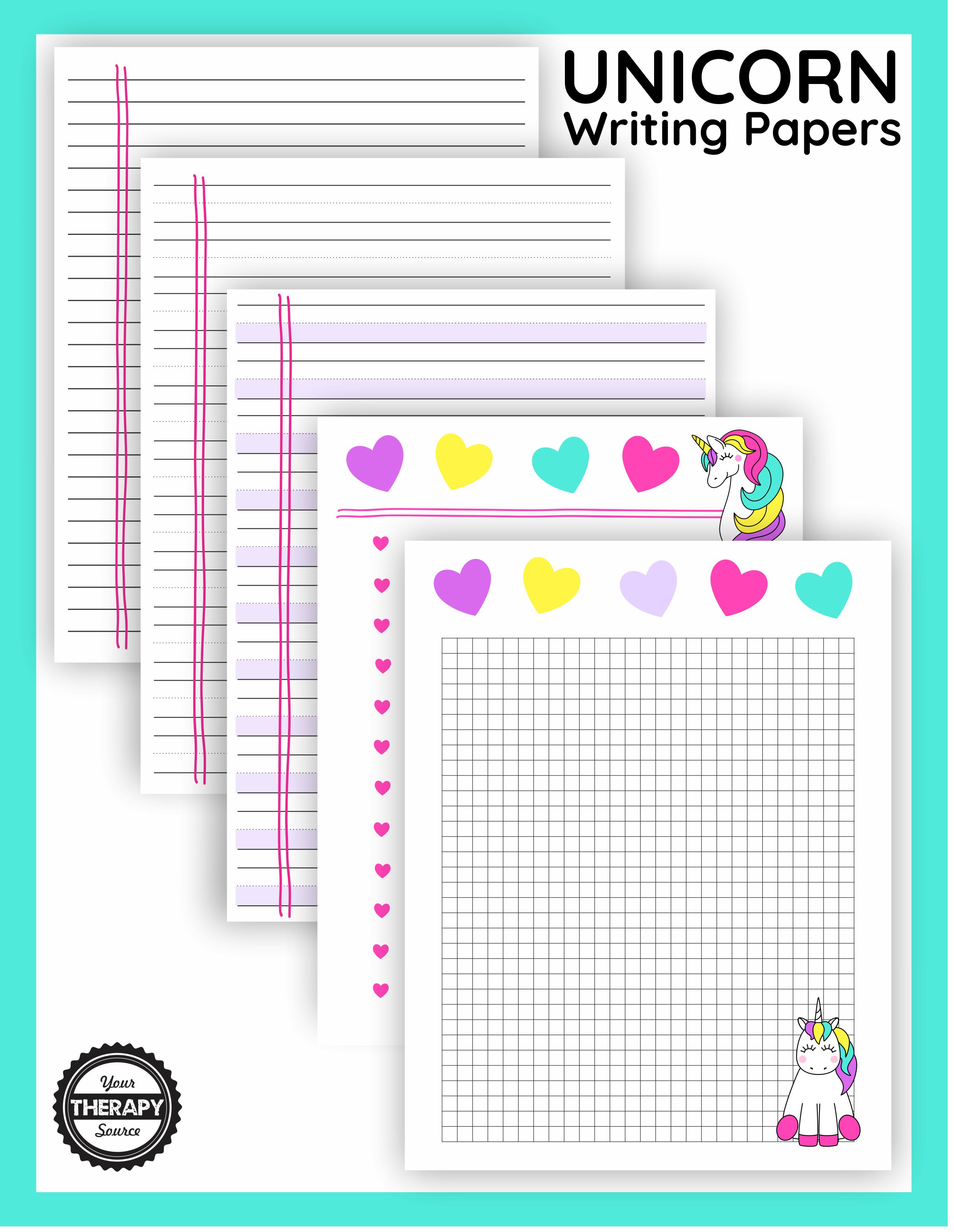 unicorn writing paper unicorns writing papers a5 10s postcard