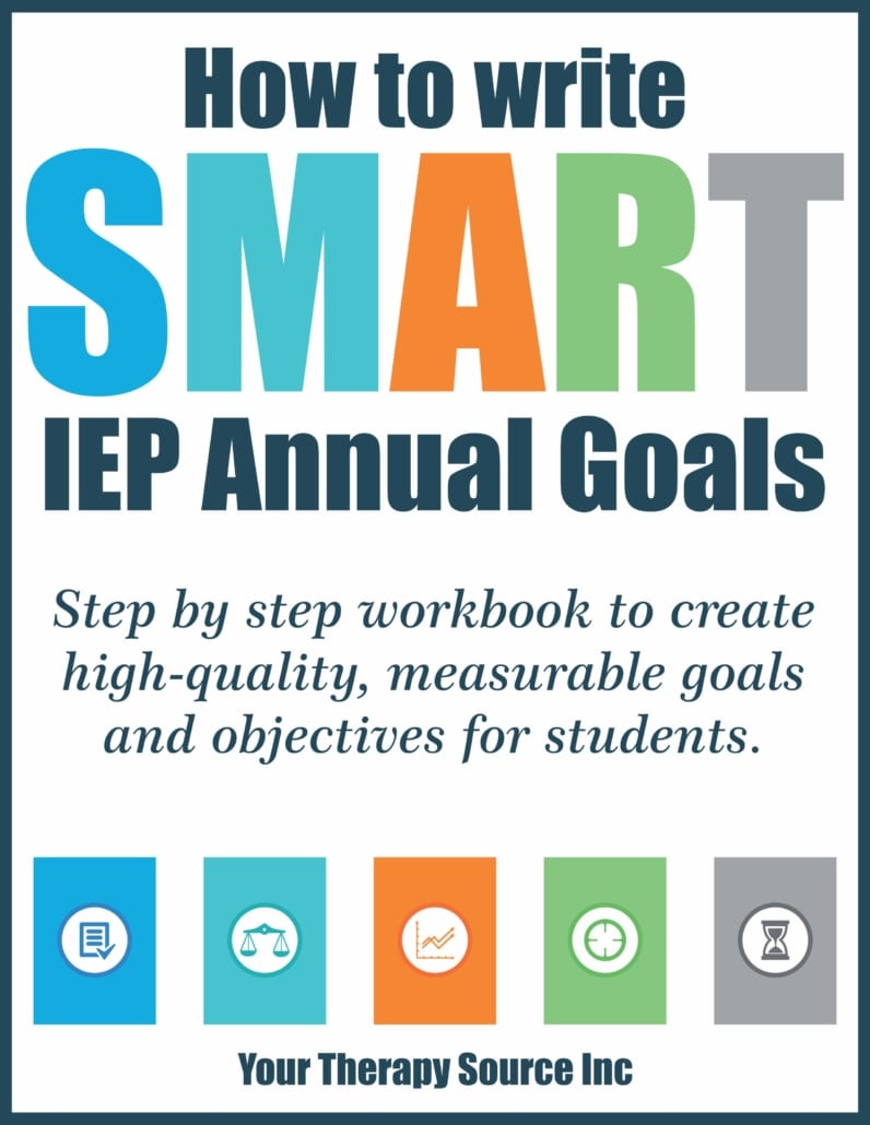 The How to SMART Write IEP Goals Workbook digital download provides a step by step guide to help you create high-quality, measurable goals and objectives for students.