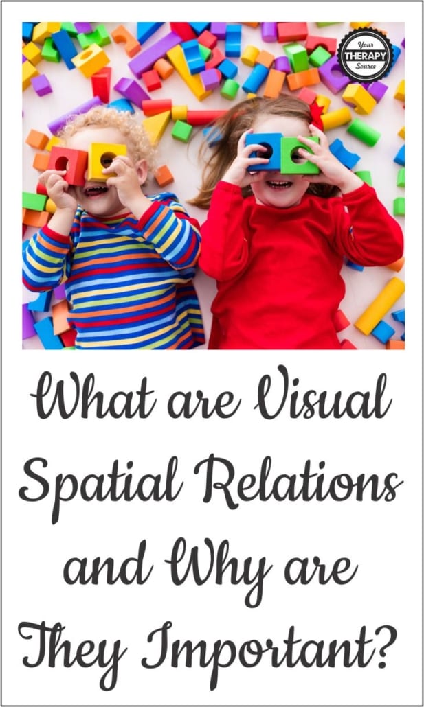 What is spatial awareness? Visual-spatial relations is the ability to visually perceive two or more objects in relation to each other and to yourself.