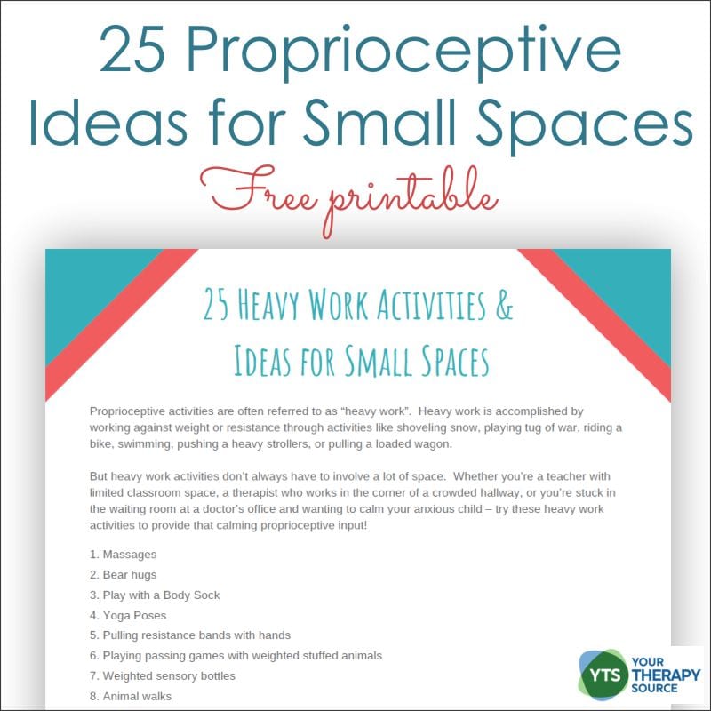 Proprioceptive Input Activity Suggestions For Small Spaces At School And Home Your Therapy Source