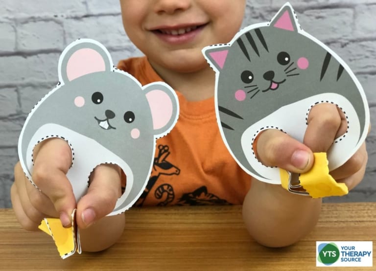Fine Motor Skills Game - Eat the Cheese (FREE Printable) - Your Therapy ...