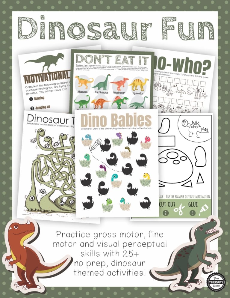 Dinosaur Puzzles Printable - Free - Your Therapy Source