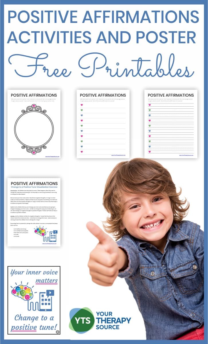 Positive Affirmations for Children free printables