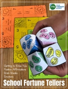 If you are looking for paper fortune teller ideas for school, this digital packet includes 4 templates to get to know your students, encourage positive affirmations, teach self-regulation, and take brain breaks!