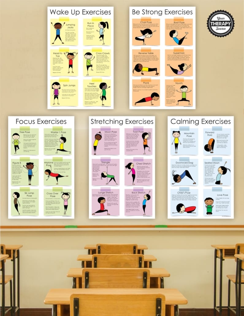 Kids Exercise List for the Classroom or Home - Your Therapy Source