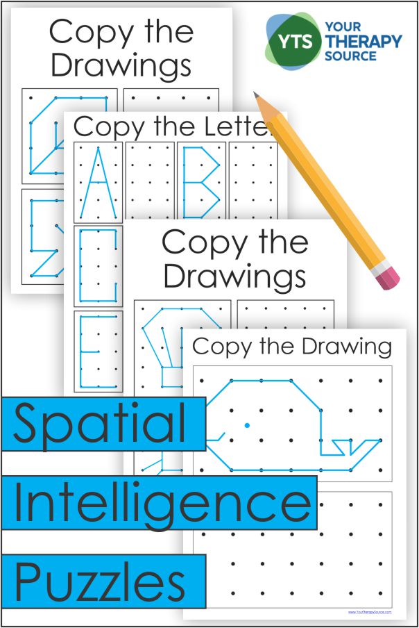 This packet of Spatial Awareness Puzzles - Copy the Drawings includes over 70 dot to dot diagrams to practice visual motor and visual spatial skills.