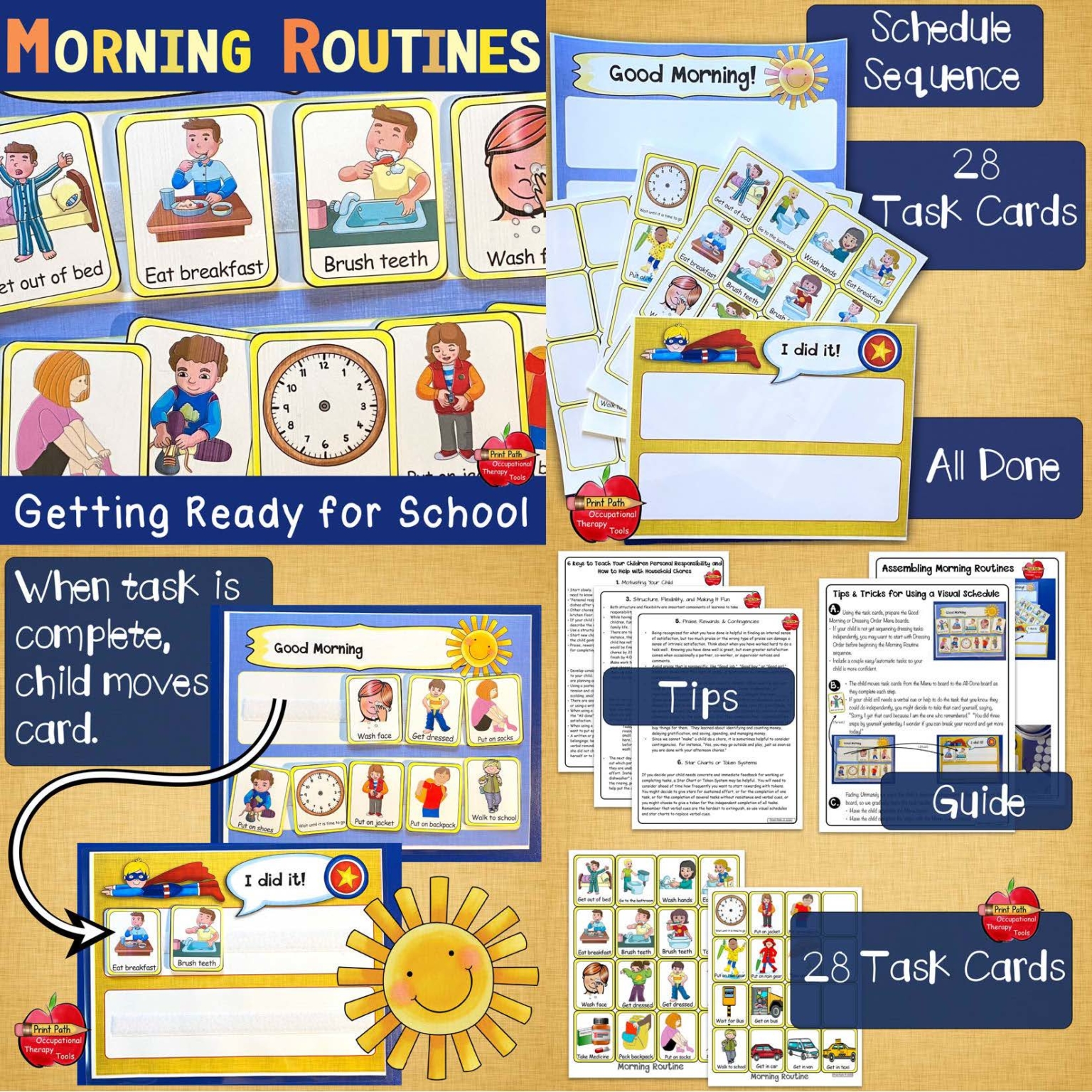 Visual Schedules for Home Routines BUNDLE Dressing, Morning, Evening