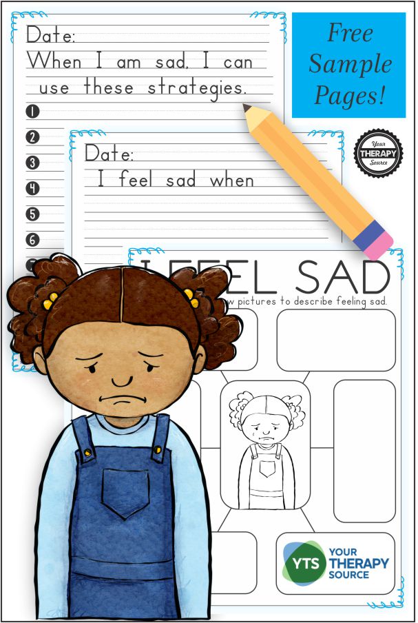 Do you have a sad child? Are you a teacher or therapist who works with a sad child? These free emotional regulation worksheets may help children regulate their feelings of sadness.