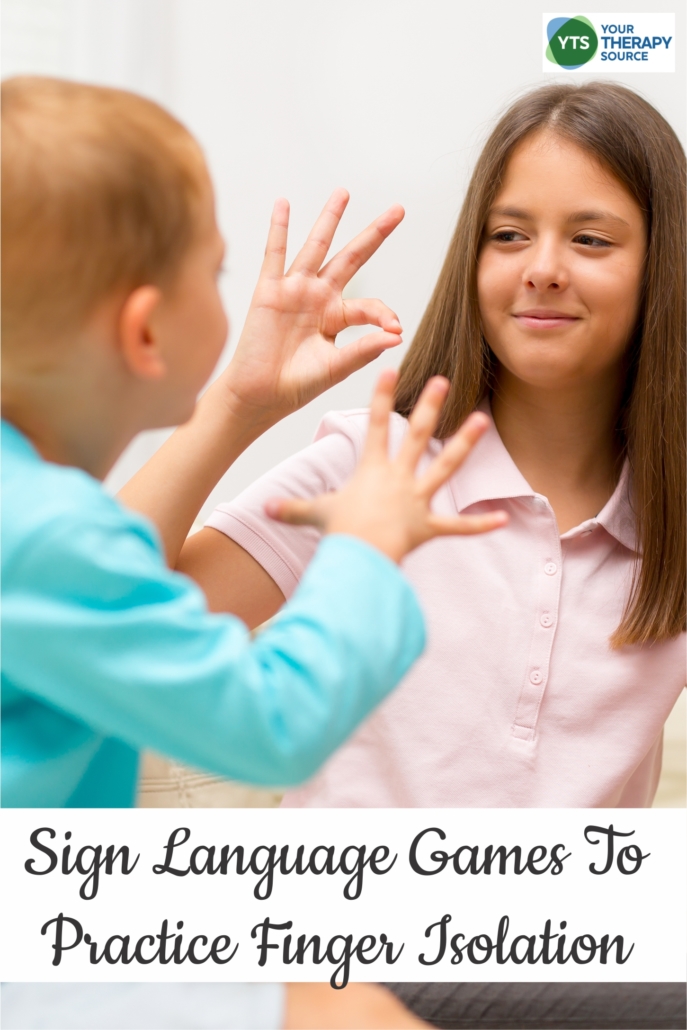 Have you ever played sign language games to practice finger isolation? It can be a fun way to mix up other classic games using sign language. 