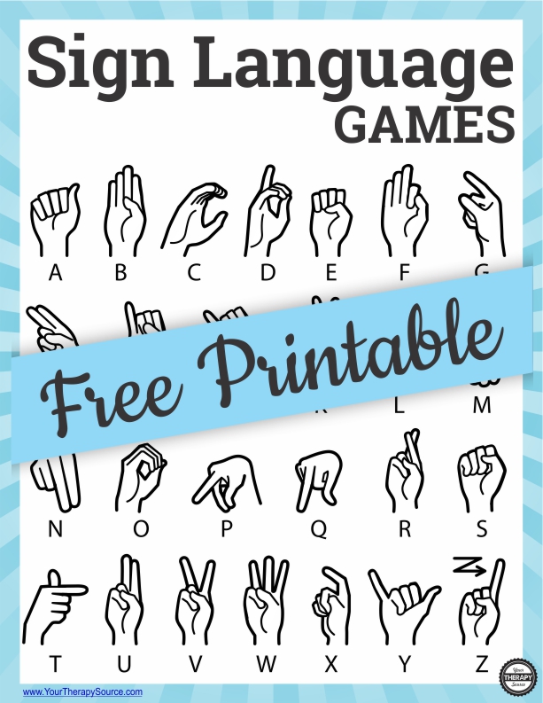 Have you ever played sign language games to practice finger isolation? It can be a fun way to mix up other classic games using sign language.  You can download a FREE printable at the end of the post to use a visual support for sign language.