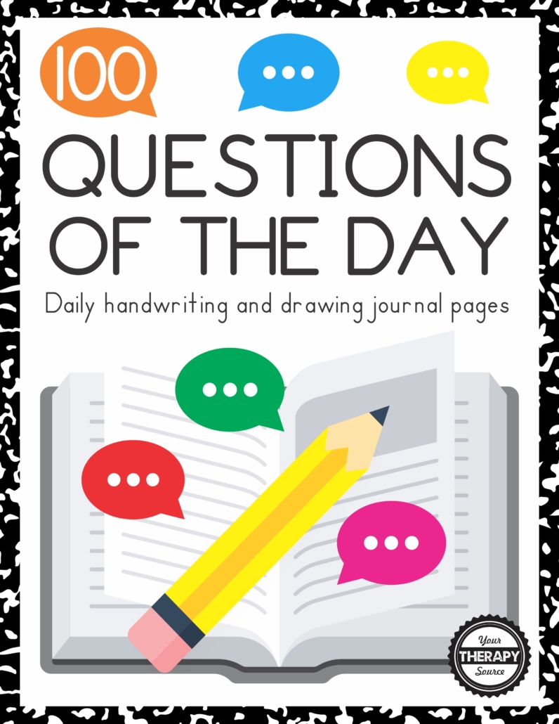 These handwriting prompts provide 100 questions of the day to answer throughout the year.  Students will read and answer questions and draw a picture for engaging daily prompts.