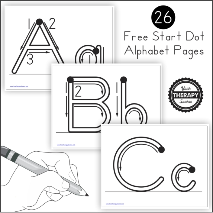 Alphabet Handwriting Practice PDF Freebie with Start Dots and Arrows
