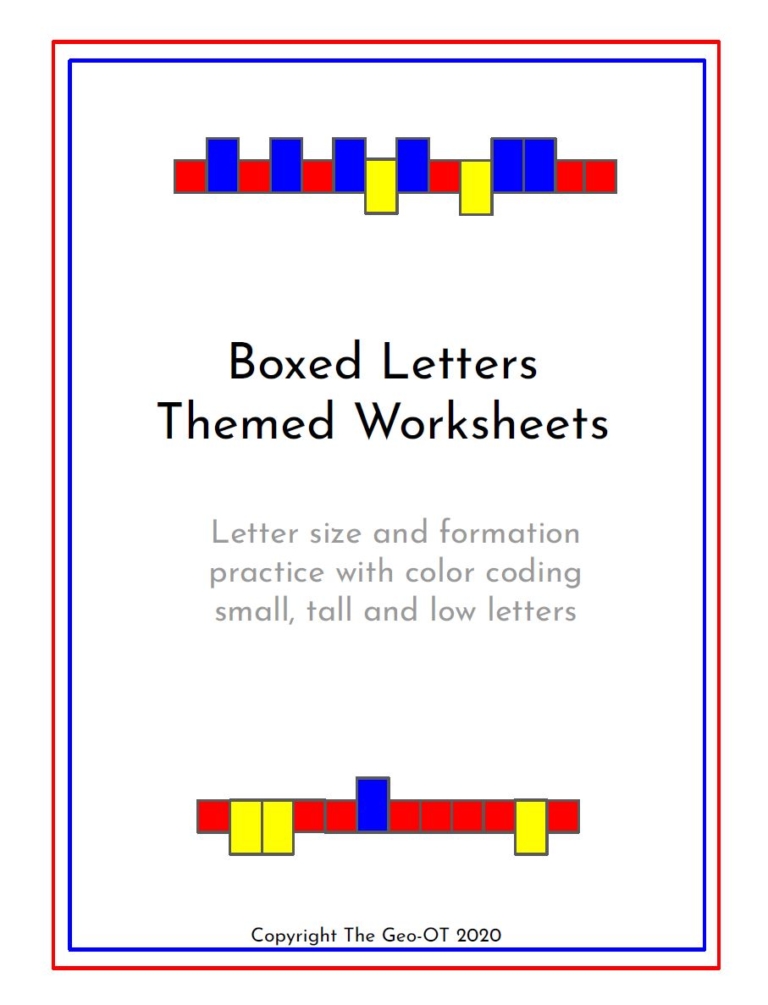 Boxed Letter Worksheets - Themed Letter Sizing Activities - Your