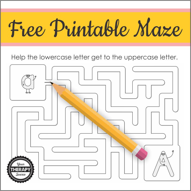 letter printable mazes for kids