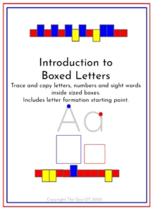 Introduction to Boxed Letter Worksheets - Your Therapy Source