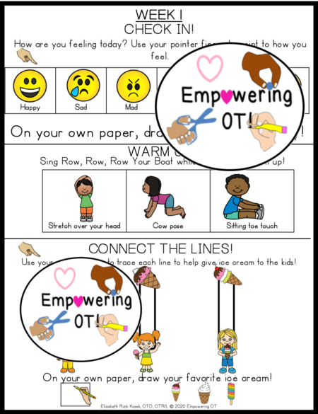 Virtual Occupational Therapy Activities - Preschool Weeks 1-6 - Your ...