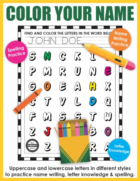 Color Your Name or Any Word - Your Therapy Source