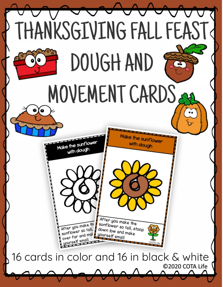 Thanksgiving Play Dough and Movement Cards Your Therapy Source