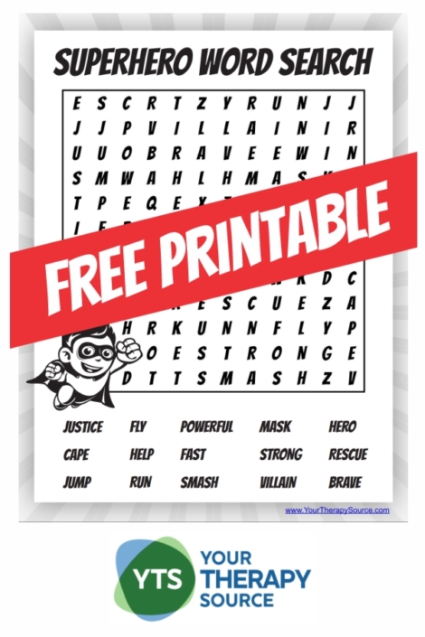 3 FREE Superhero Worksheets PDF - Your Therapy Source