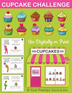 Cupcake Game - Interactive PDF or Print - Your Therapy Source